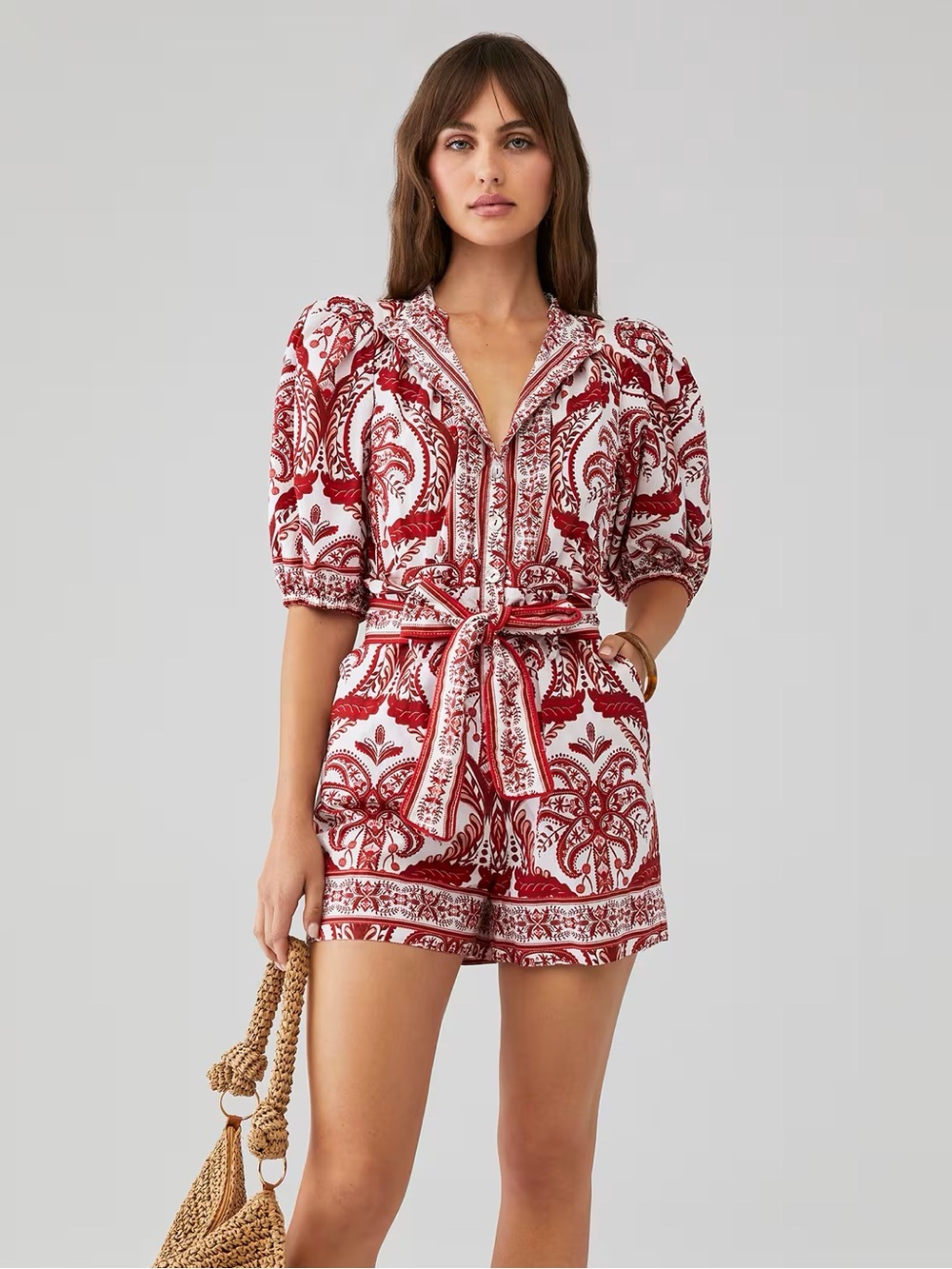 NWT FARM RIO Tropical Cameo Off-White Romper